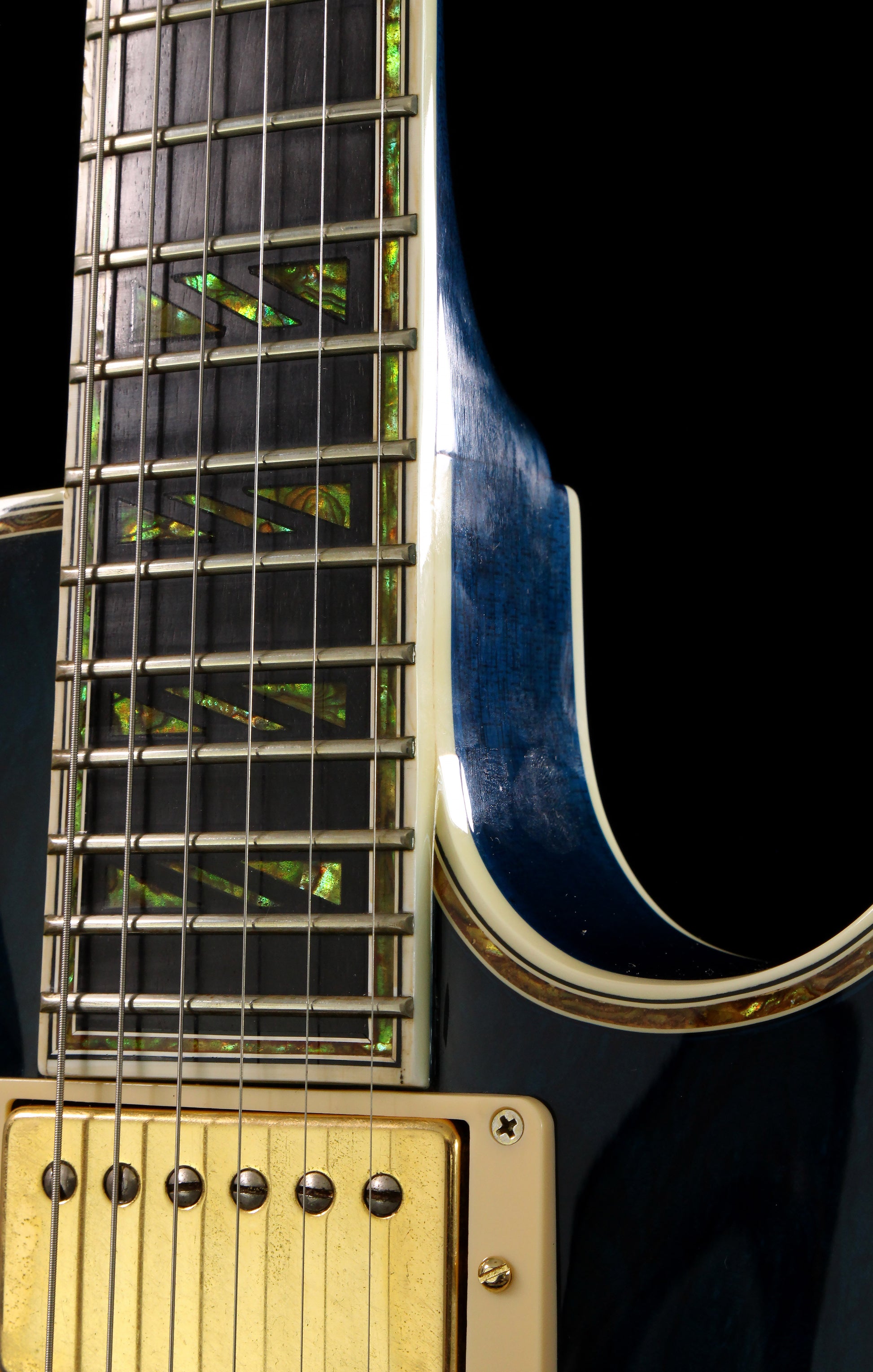 Edwards by ESP E-LP-117 CTM Les Paul Custom Transparent Blue Quilt Top  Gibson Humbuckers