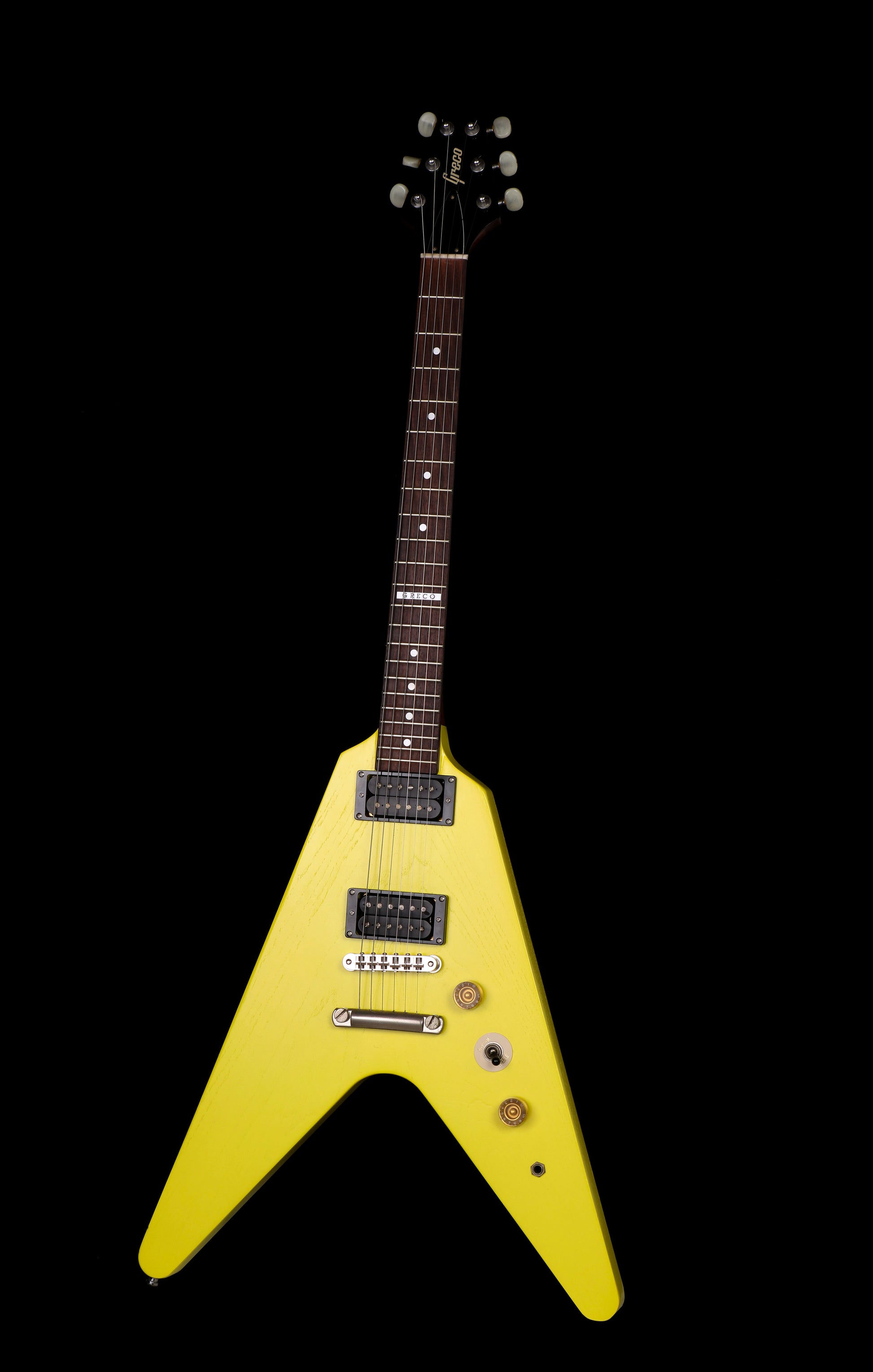 Greco MIJ Flying V Graffiti Yellow Refin 2002