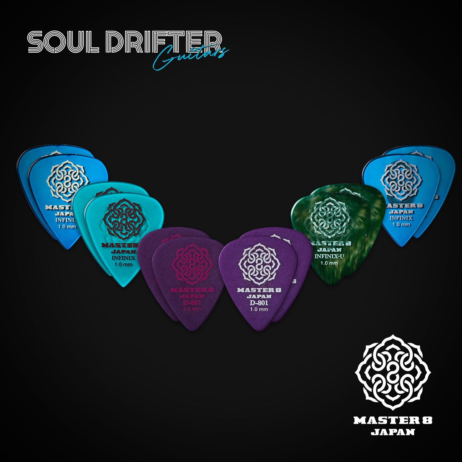MASTER 8 JAPAN | All Lighter Heavier Teardrop Picks 1.0mm (12-pack)