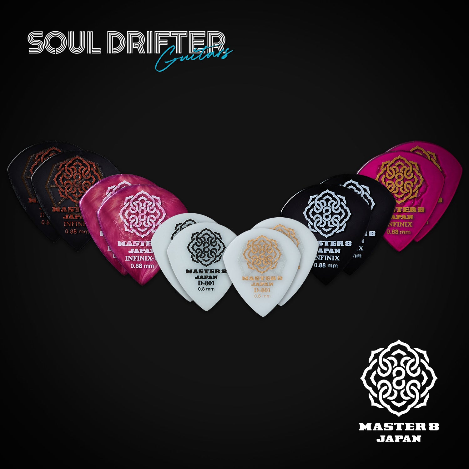 MASTER 8 JAPAN | All Lighter Gauge Jazz Picks 0.8mm (12-pack)