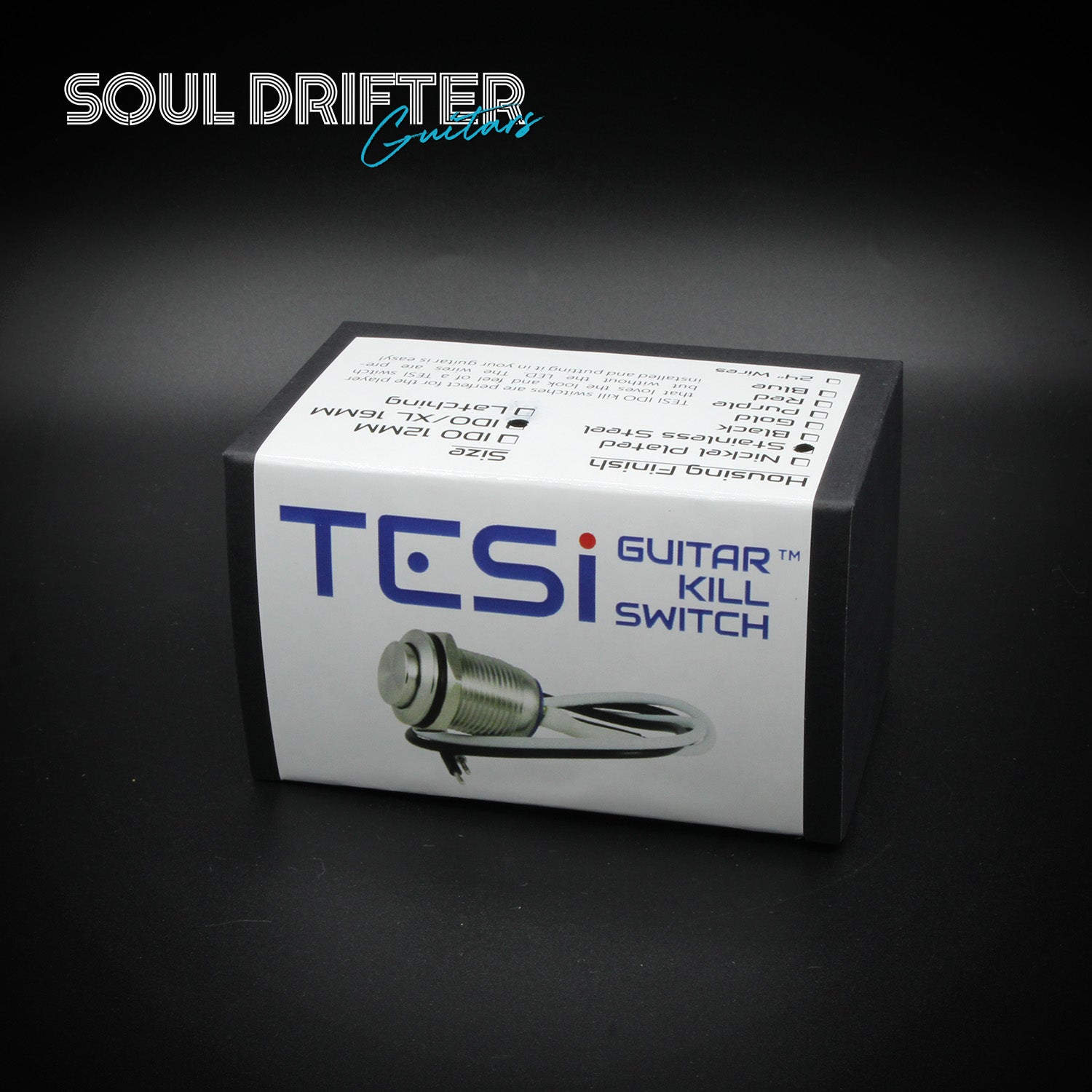 Tesi IDO XL 16MM Metal Momentary Push Button Guitar Kill Switch - Stainless Steel