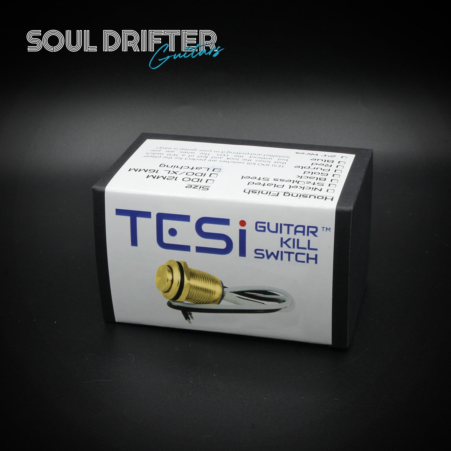 Tesi IDO XL 16MM Metal Momentary Push Button Guitar Kill Switch - Gold