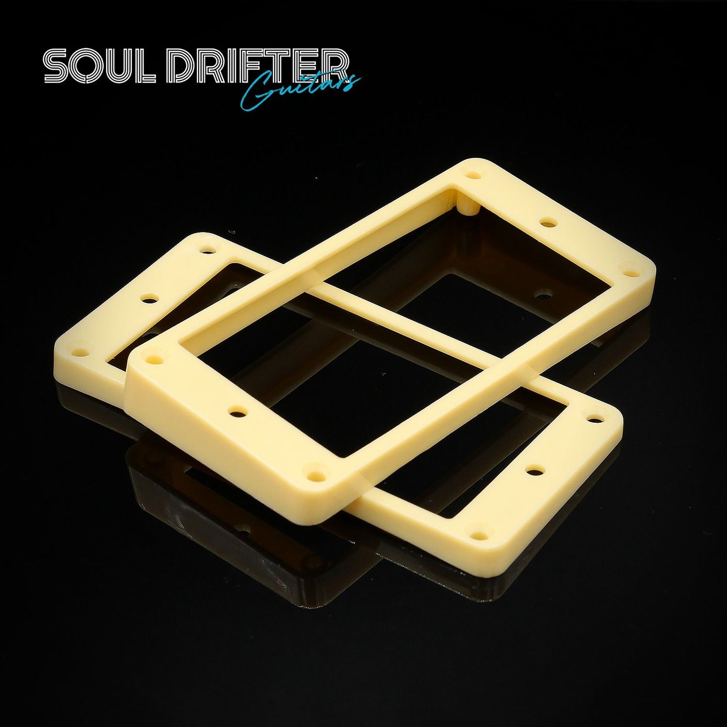 Humbucker Pickup Mounting Ring Set for Curved Top - Cream