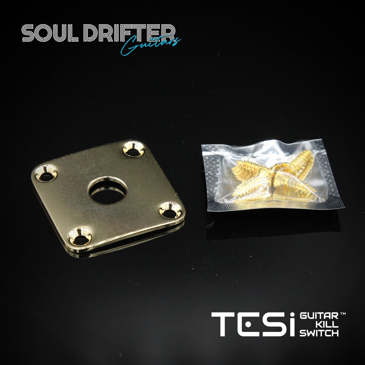 Tesi Square Metal Jack Plate Curved - Gold