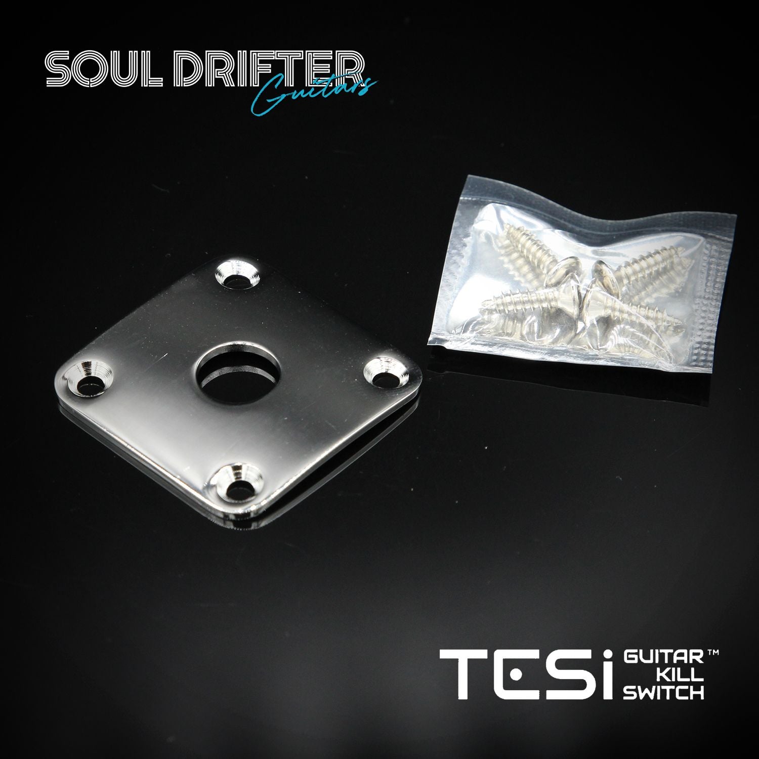 Tesi Square Metal Jack Plate Curved - Black Nickel