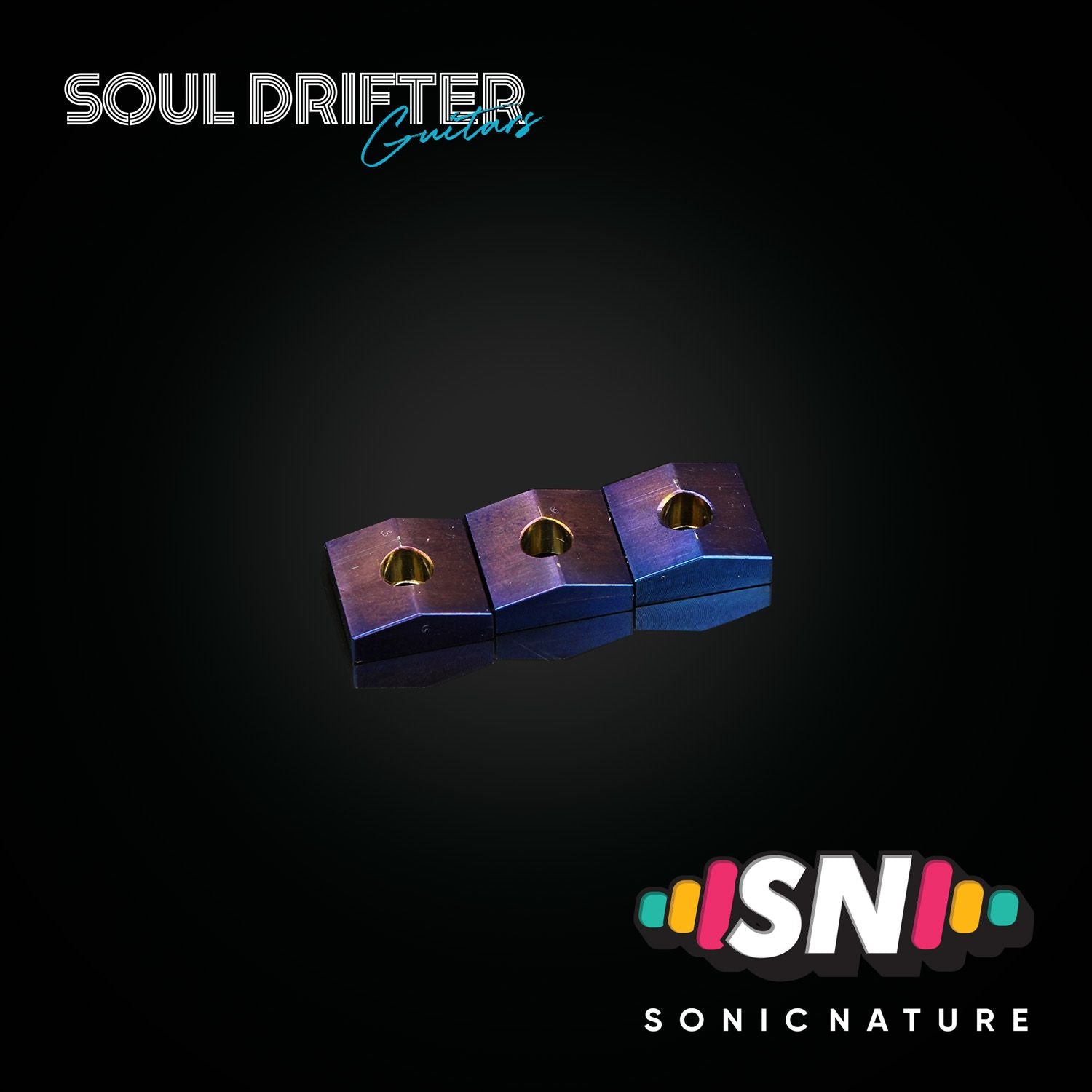 Sonic Nature GR5 Titanium Nut Clamp Blocks - Blue Flame