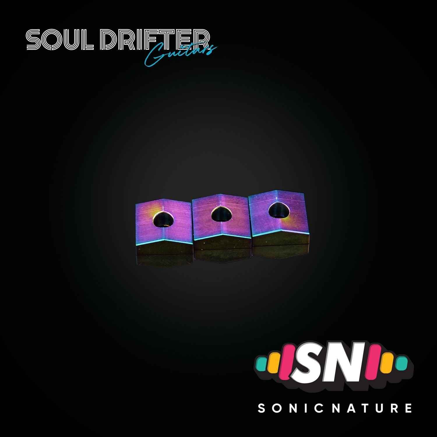 Sonic Nature GR5 Titanium Nut Clamp Blocks - Rainbow