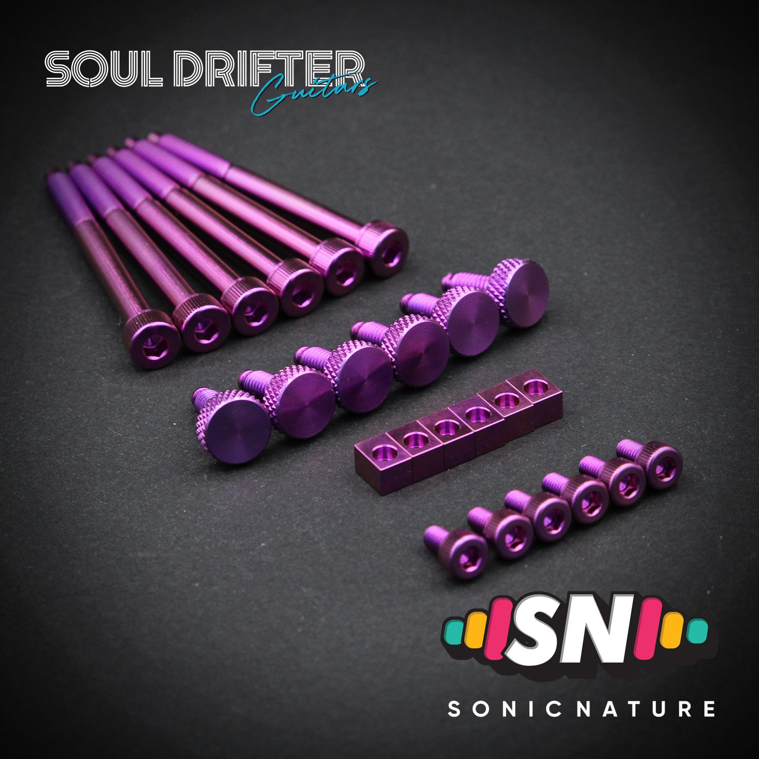 Sonic Nature GR5 Titanium Bridge Hardware Pack for GE1996T - Purple