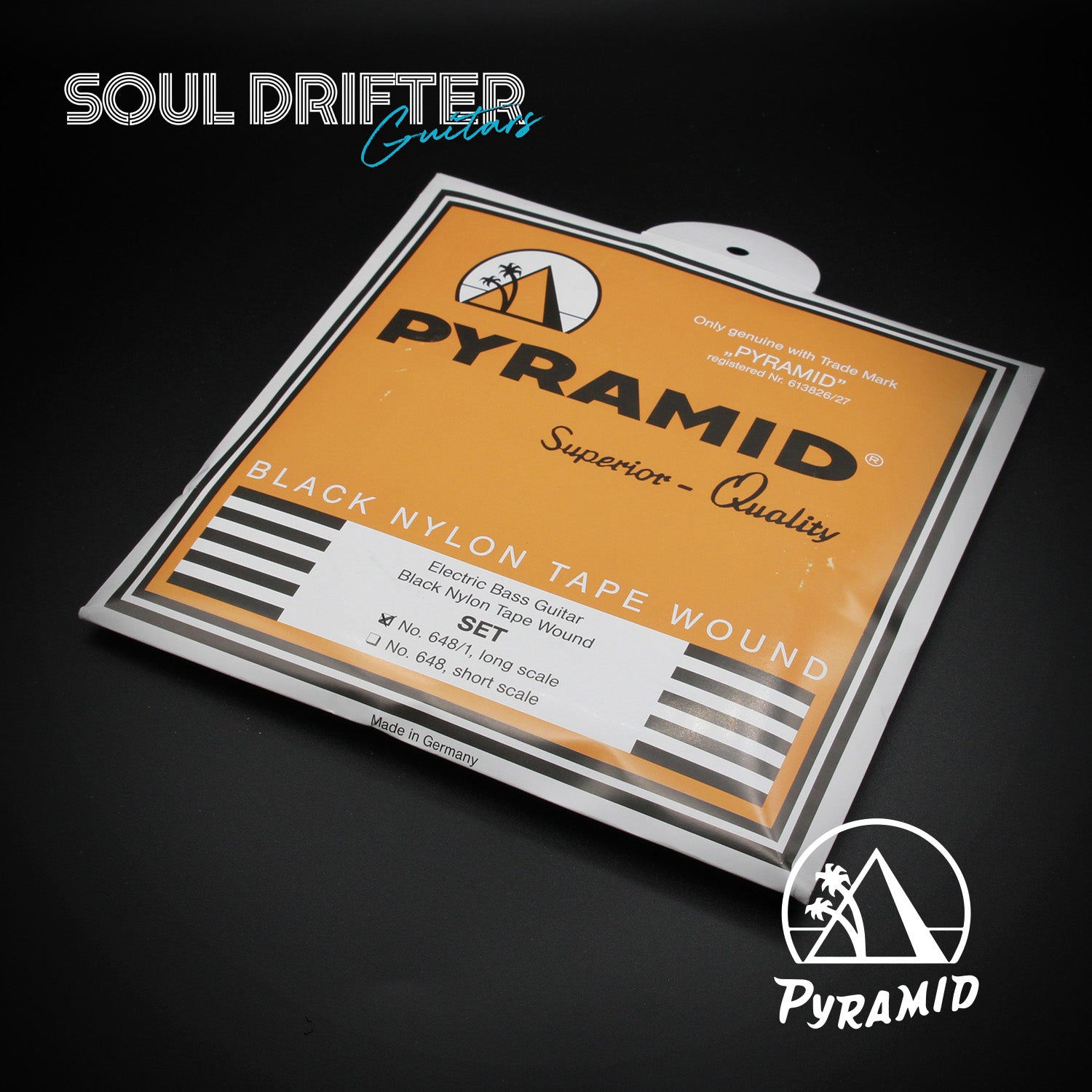 Pyramid Black Tape Nylon Wound Bass Strings (.055-.112)