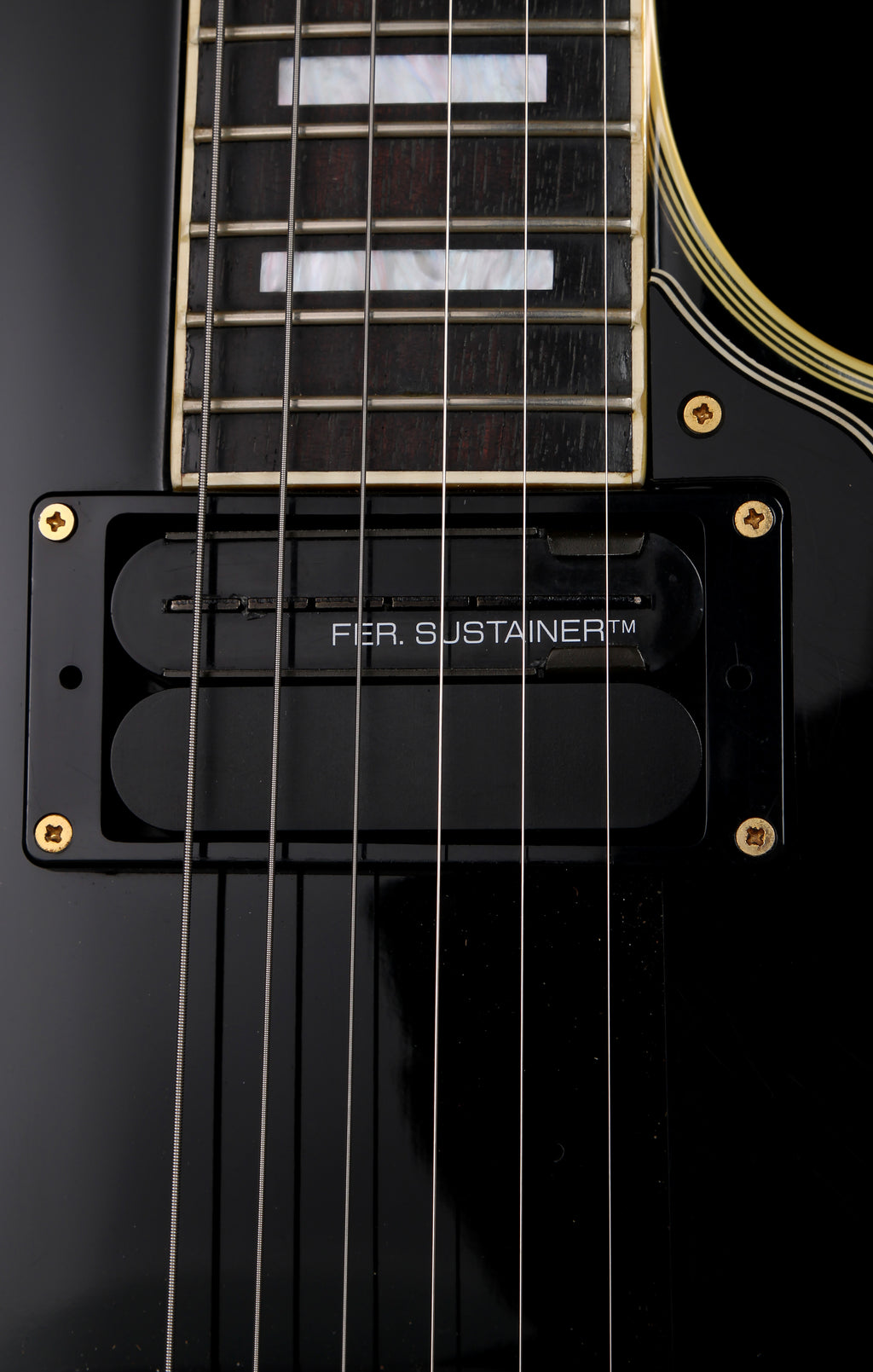 Burny RLC-105X Pata Les Paul Custom Ebony  w/ Sustainer System