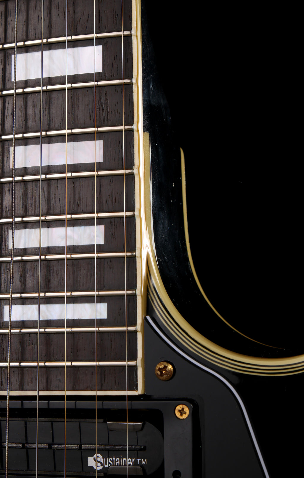 Burny RLC-105X Pata Les Paul Custom Ebony  w/Sustainer System