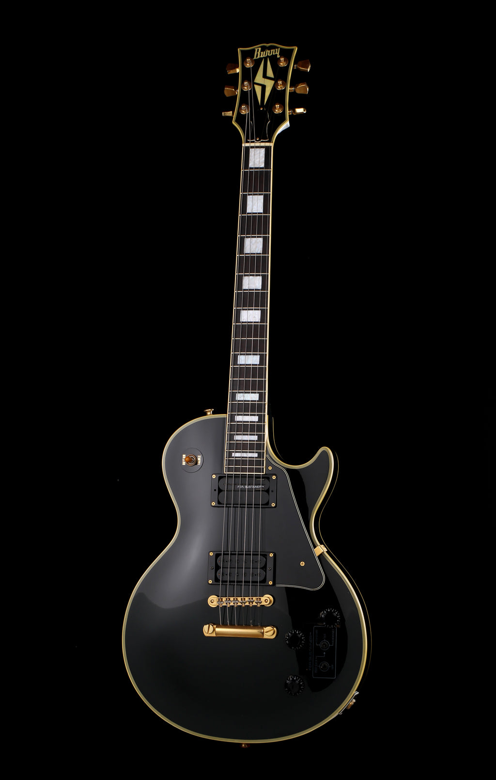 Burny RLC-105X Pata Les Paul Custom Ebony  w/ Sustainer System