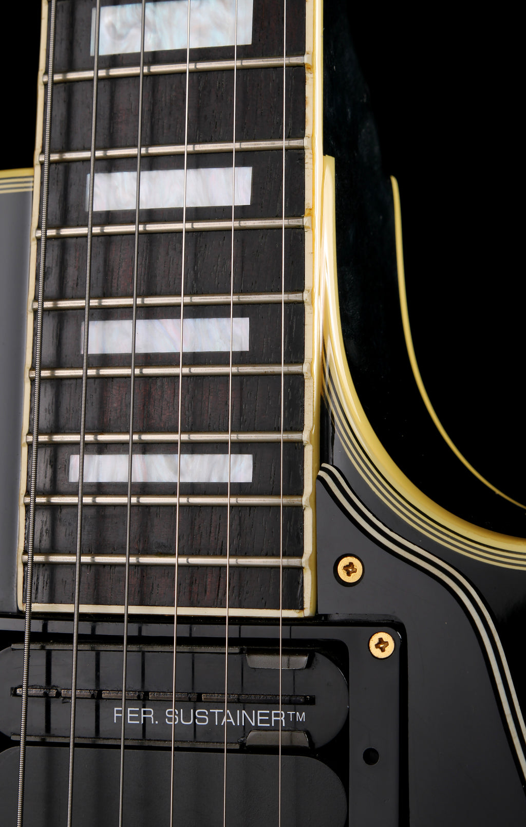 Burny RLC-105X Pata Les Paul Custom Ebony  w/ Sustainer System