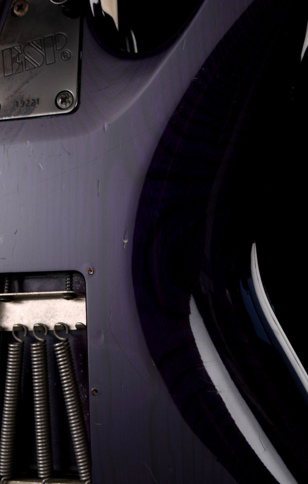 ESP Maverick Deluxe Transparent Purple, Pearloid Pickguard, Seymour Duncan Pickups, Floyd Rose