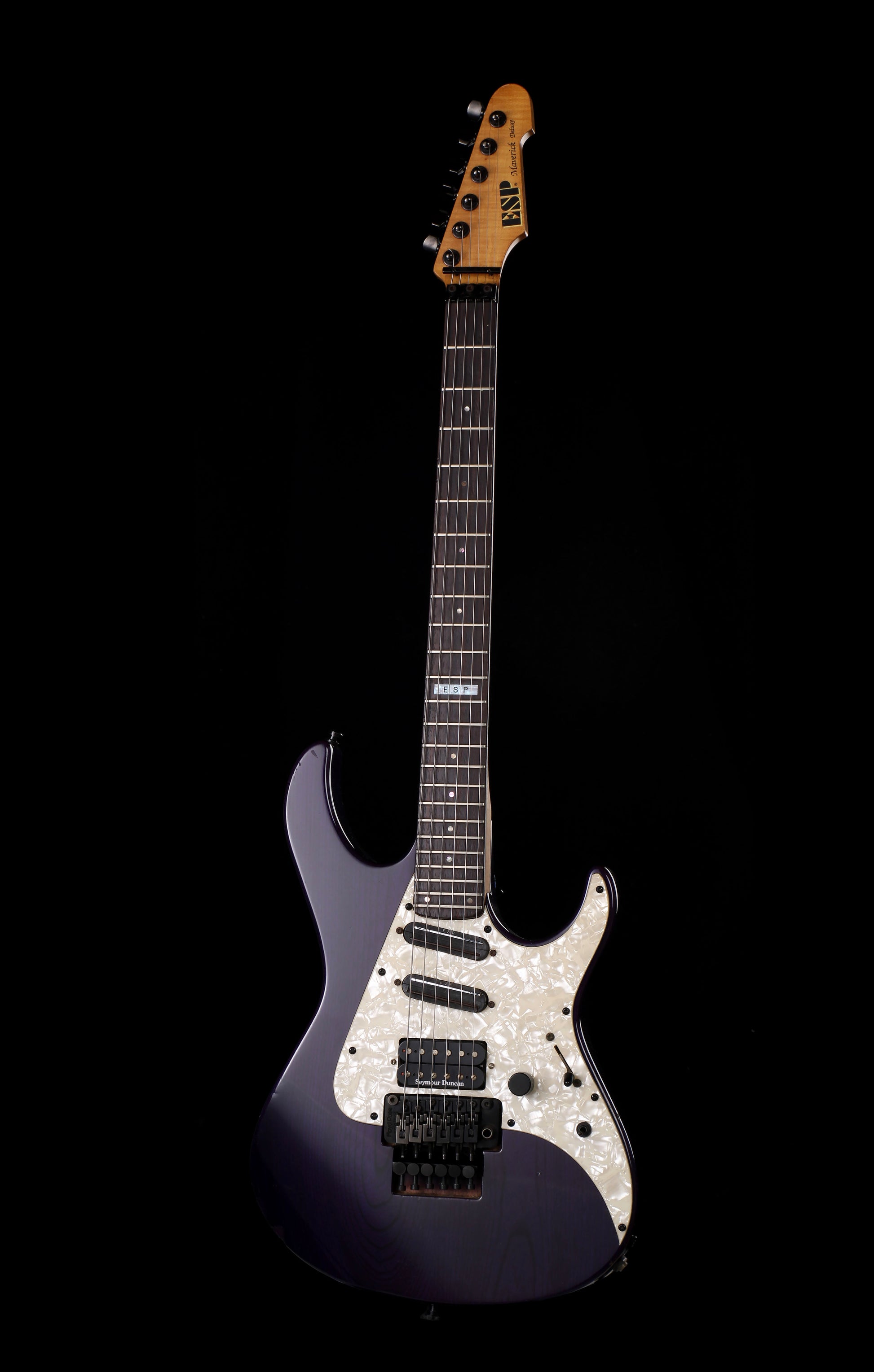 ESP Maverick Deluxe Transparent Purple, Pearloid Pickguard, Seymour Duncan Pickups, Floyd Rose