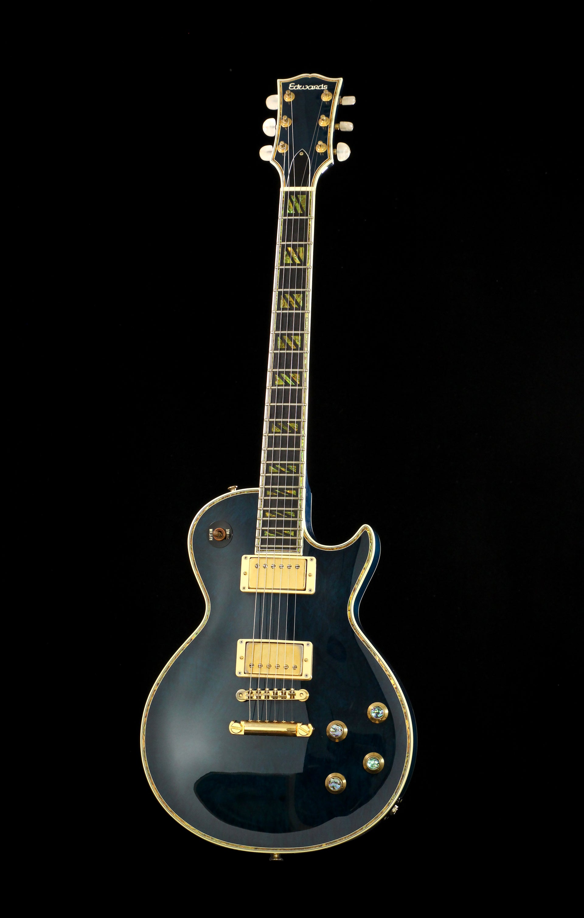 Edwards by ESP E-LP-117 CTM Les Paul Custom Transparent Blue Quilt 