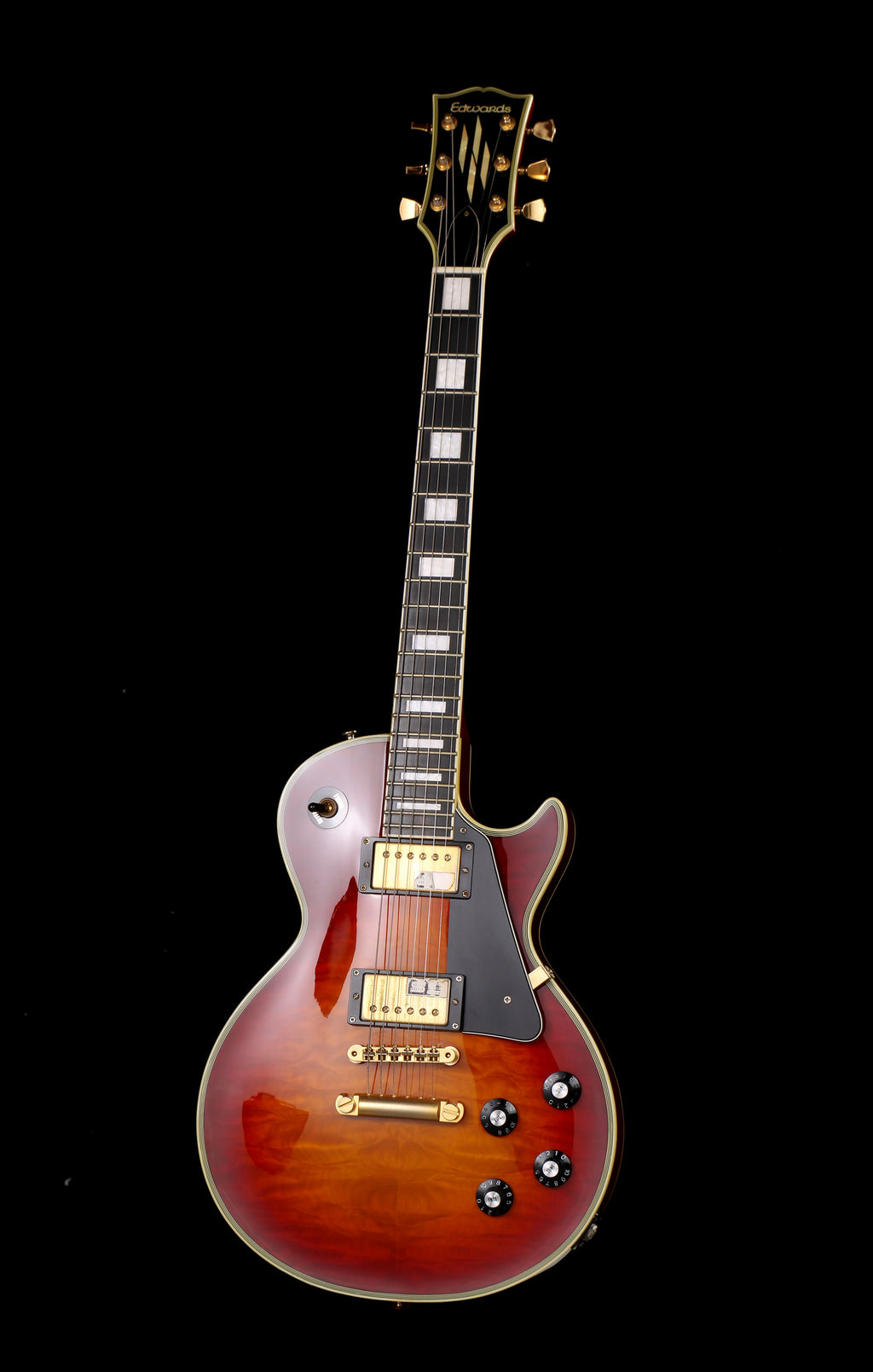 Edwards by ESP E-LP-120CD/QM Les Paul Custom Cherry Sunburst Quilt Top 2012 Seymour Duncan Pickups
