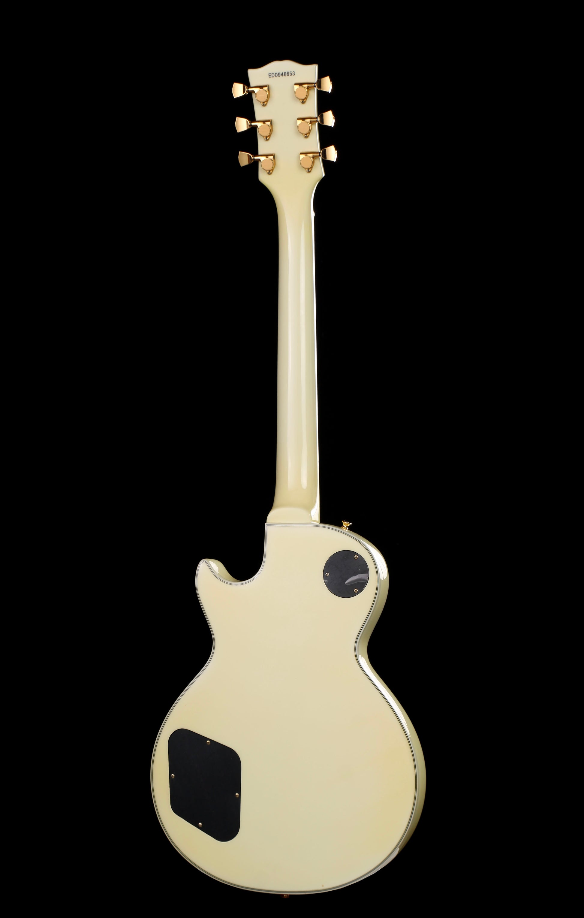 Edwards by ESP E-LP-130CD WH Les Paul Custom Antique White 2009 Seymour Duncan Pickups White electric guitar on a black background