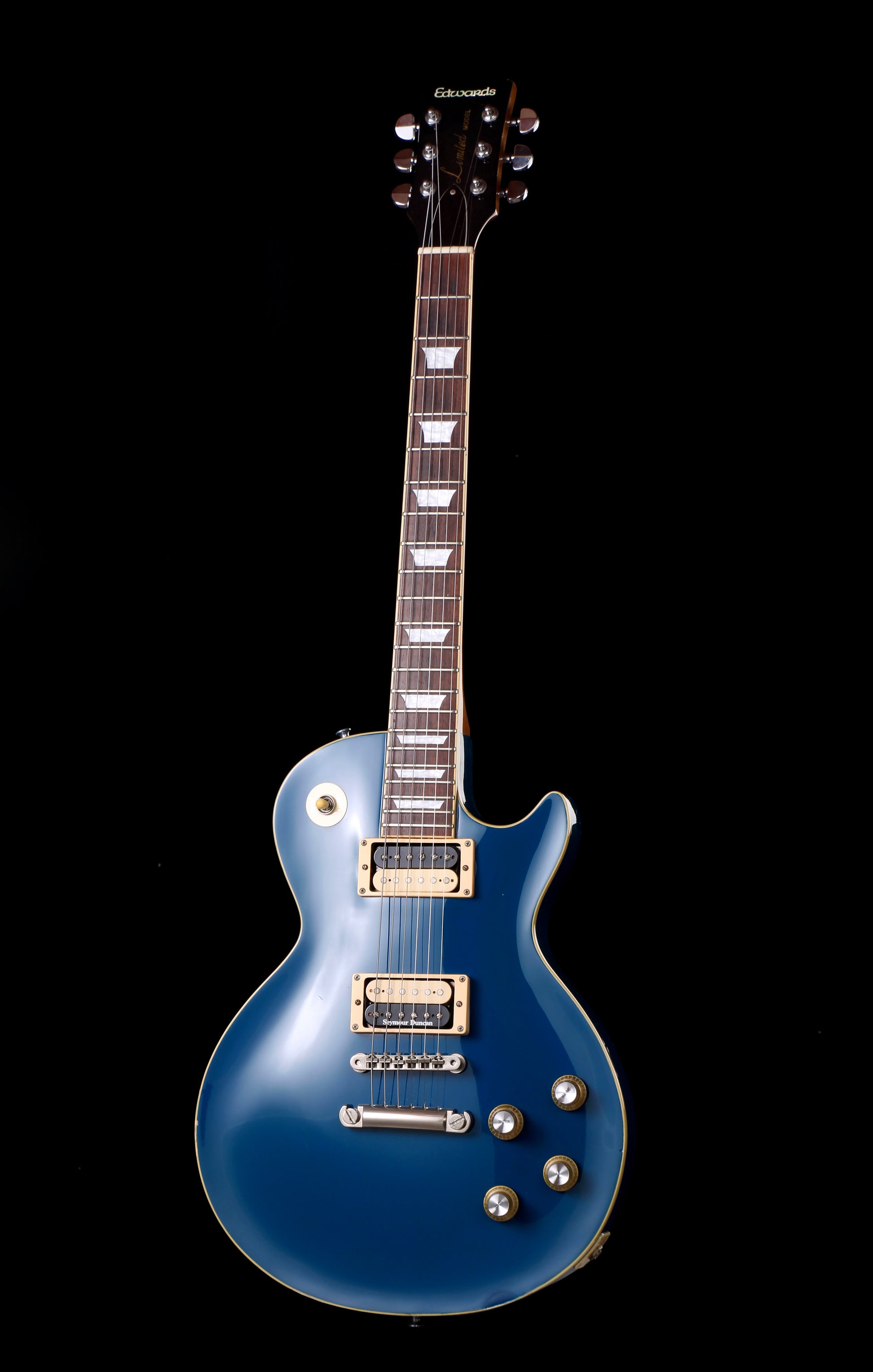 Edwards by ESP Ken Yokoyama Hi-Standard E-LP Solid Candy Blue Thicker Neck Seymour Duncan Pickups