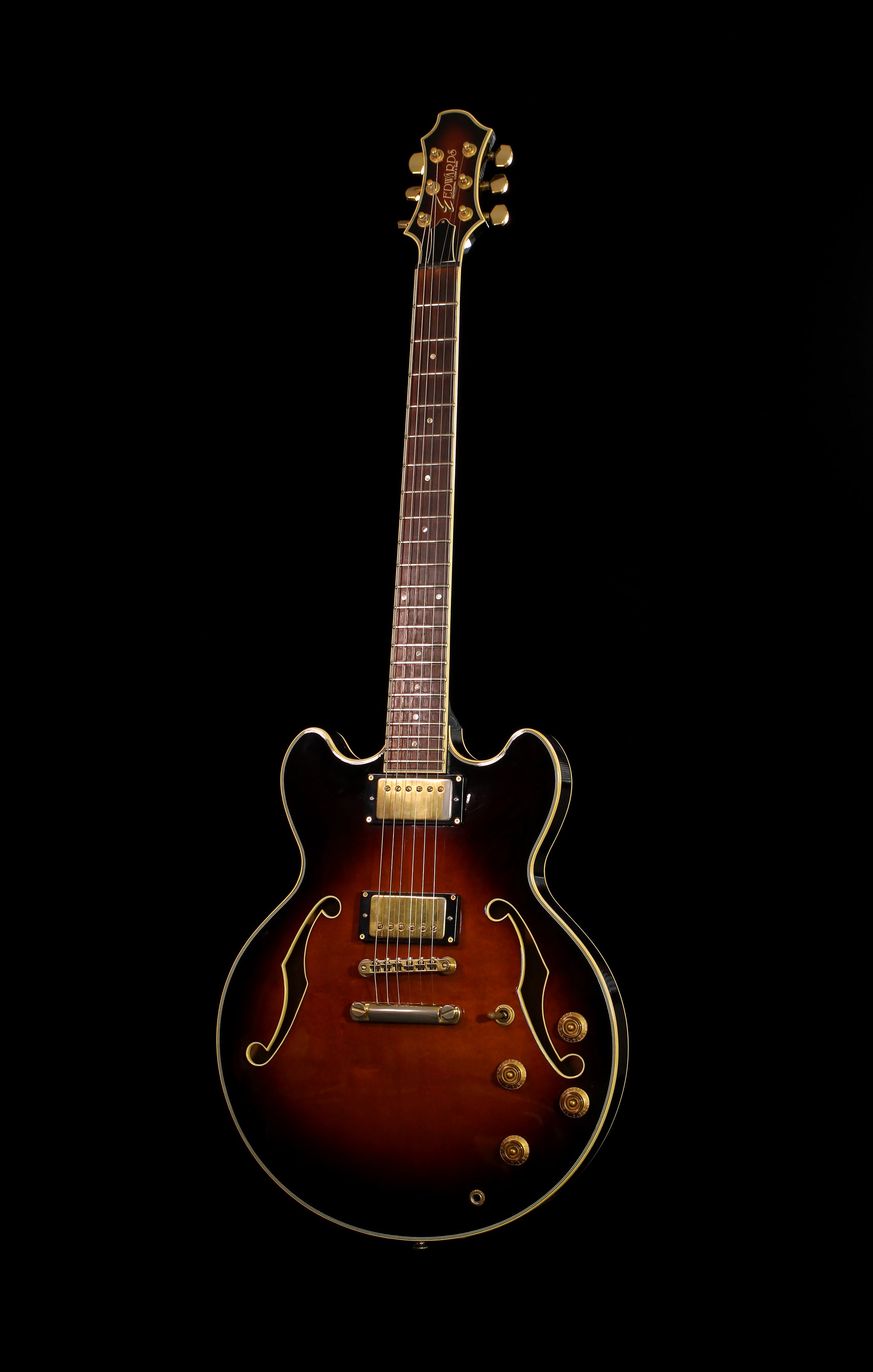 Edwards by ESP ESA-120F Fusanosuke Kondo Signature Custom Semi-Hollow Brown Sunburst 1995