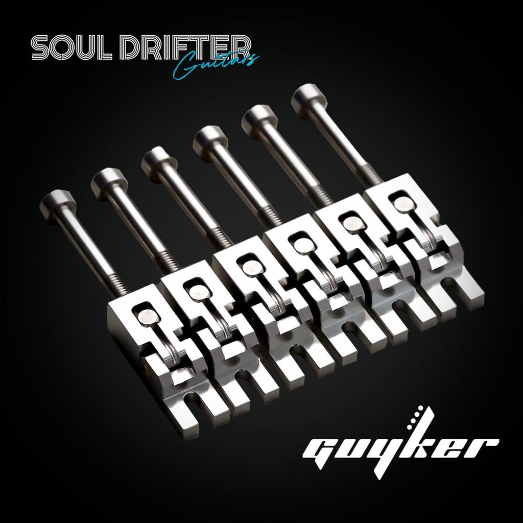 FR-SUS 6ps Steel Bridge Saddles - Compatible with Floyd Rose FR Tremolo System - Chrome