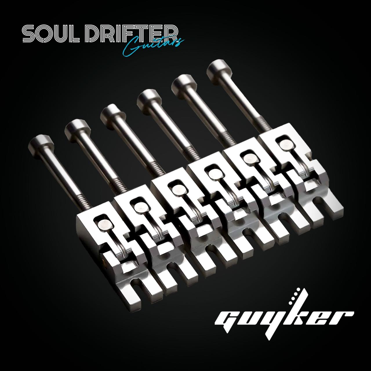 FR-SUS 6ps Steel Bridge Saddles - Compatible with Floyd Rose FR Tremolo System - Chrome
