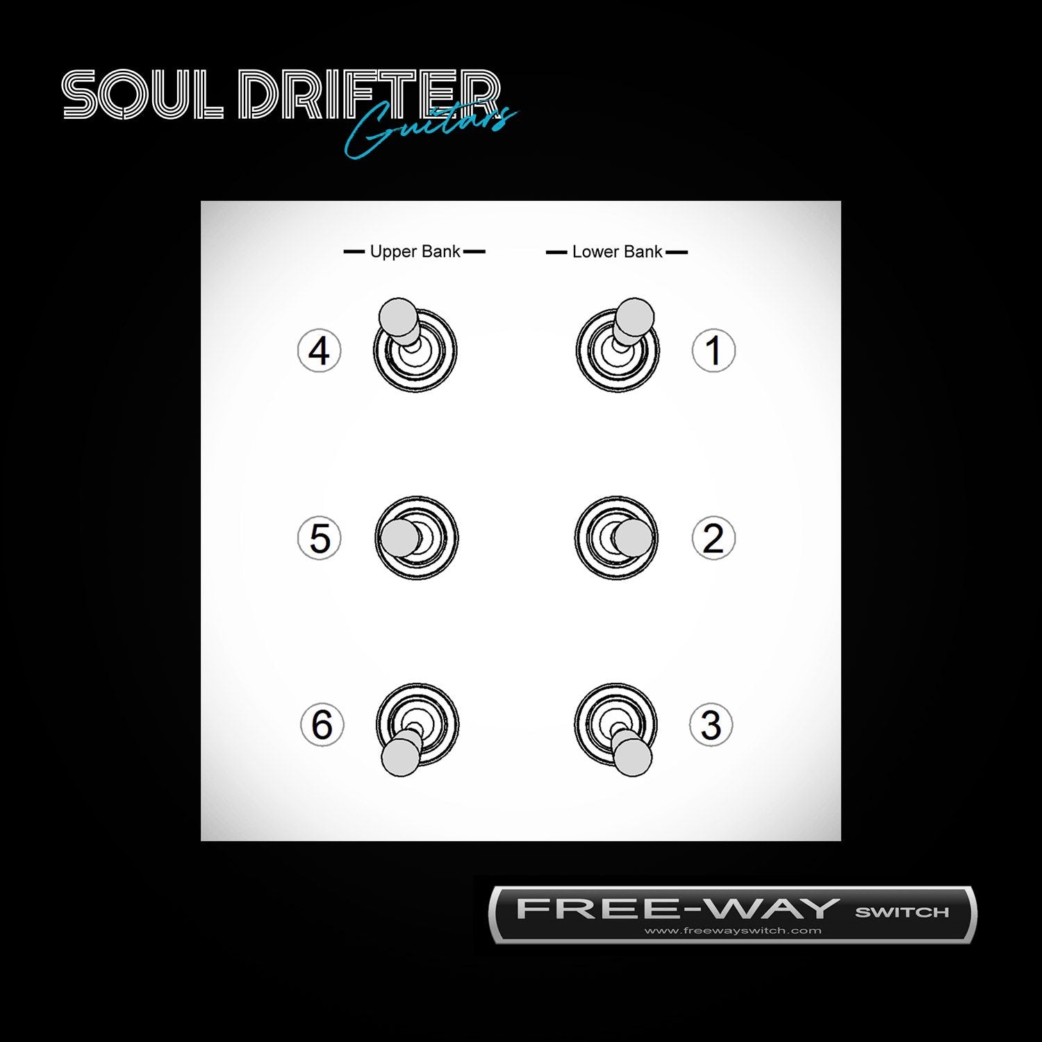 Free-Way Toggle Nickel Finish with Black and White Tips (Standard) 3X3-03