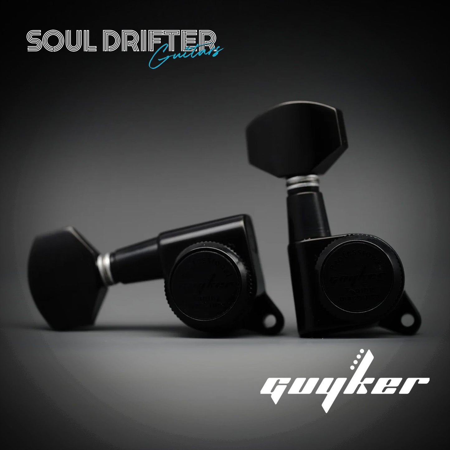 GK-07SP Locking Guitar Tuners 6 In-line Right-Handed - Black