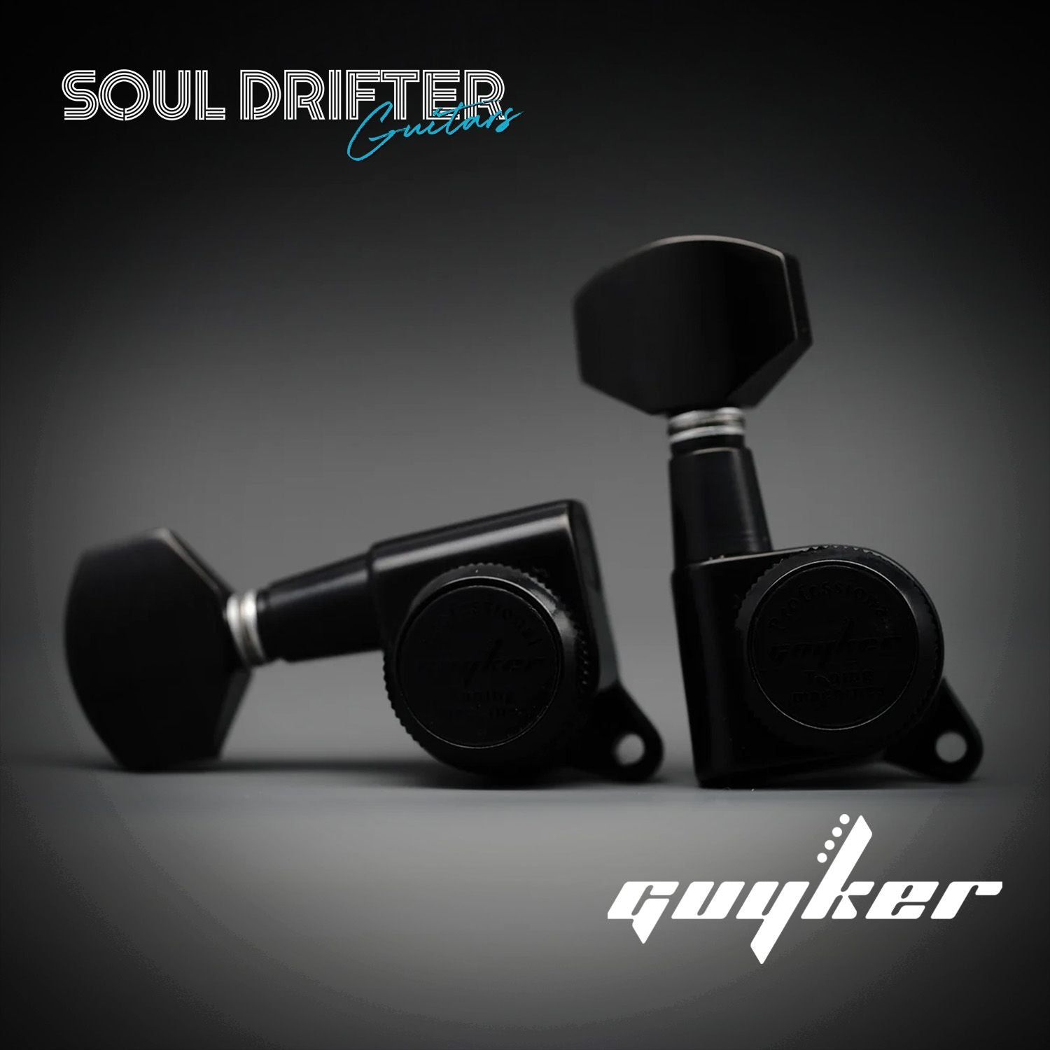 GK-07SP Locking Guitar Tuners 6 In-line Right-Handed - Black