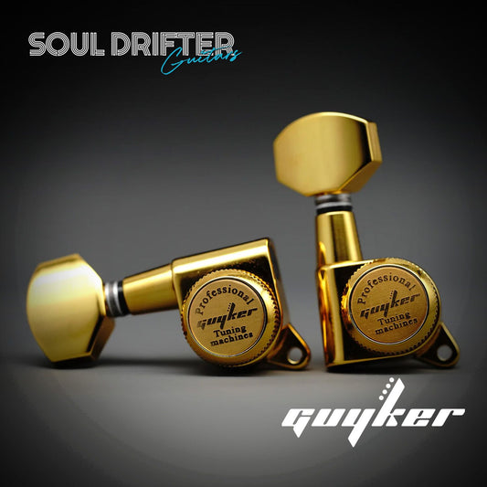 GK-07SP Locking Guitar Tuners 6 In-line Right-Handed - Gold