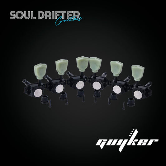 GK-44SP 3R3L Locking String Vintage Deluxe Tuners - Black/White