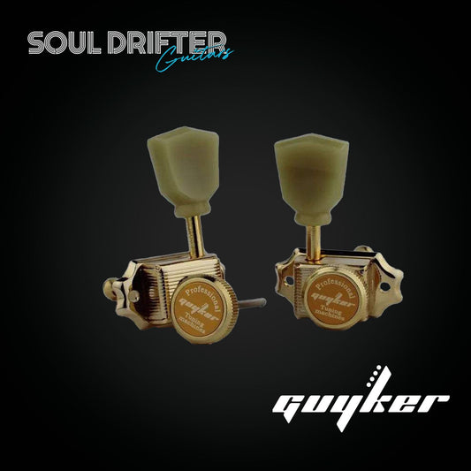 GK-44SP 3R3L Locking String Vintage Deluxe Tuners - Gold/Cream