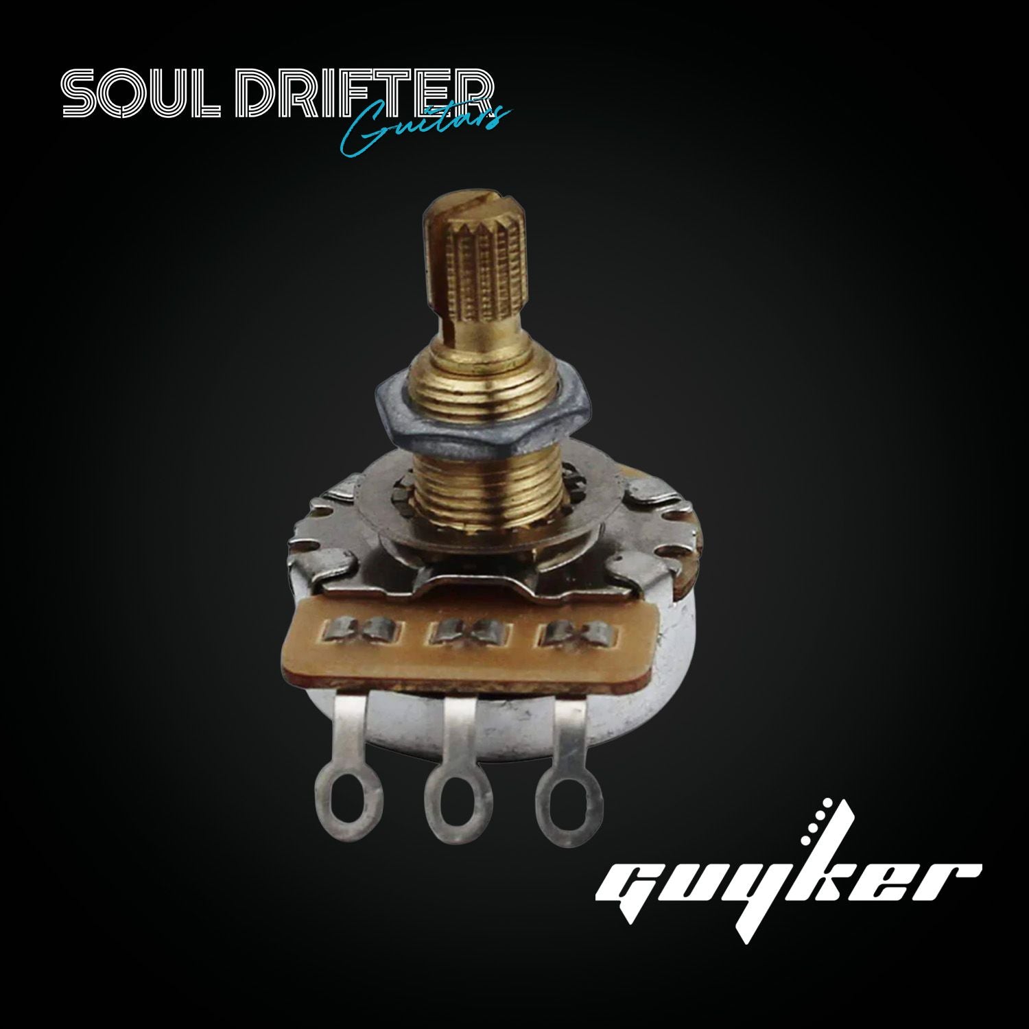 Guyker 250K Brass Split Shaft Volume Potentiometer Audio Taper