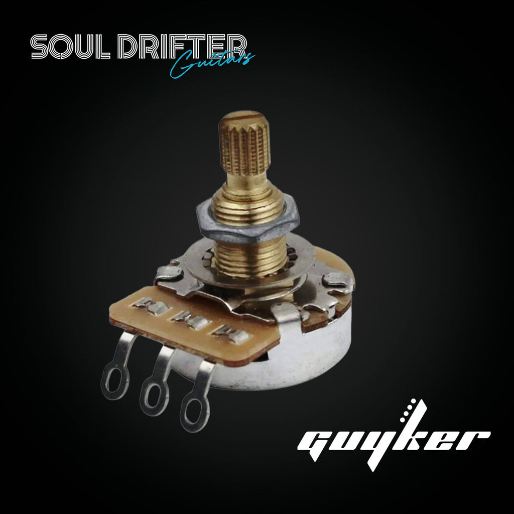 Guyker 250K Brass Split Shaft Volume Potentiometer Audio Taper