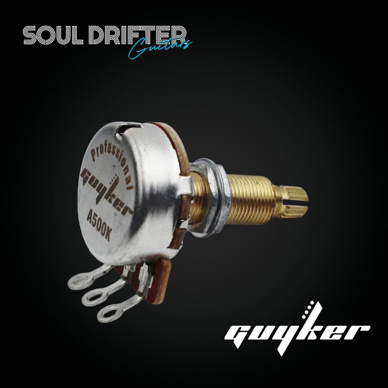 Guyker 500K Brass Long Shaft Potentiometer Audio Taper