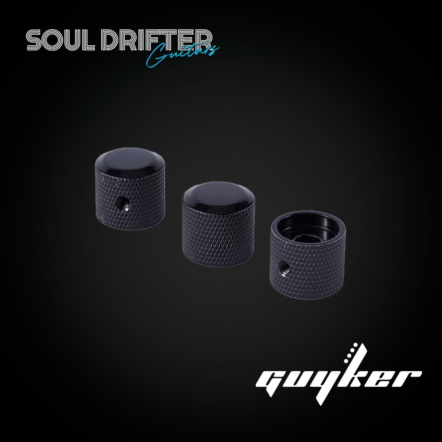 Guyker CKB003 High Grade GUYKER Electric Guitar / Bass Knobs - Black