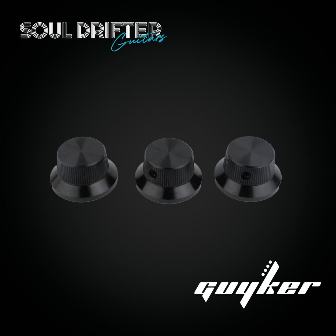 Guyker CKB019 Electric Guitar Bass Metal Control Volume Knob Hat Type - Black