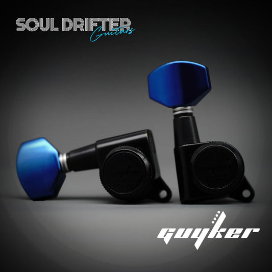 Guyker GK-D-07SP Dopamine Color Locking String Guitar Tuners - Black/Black/Blue
