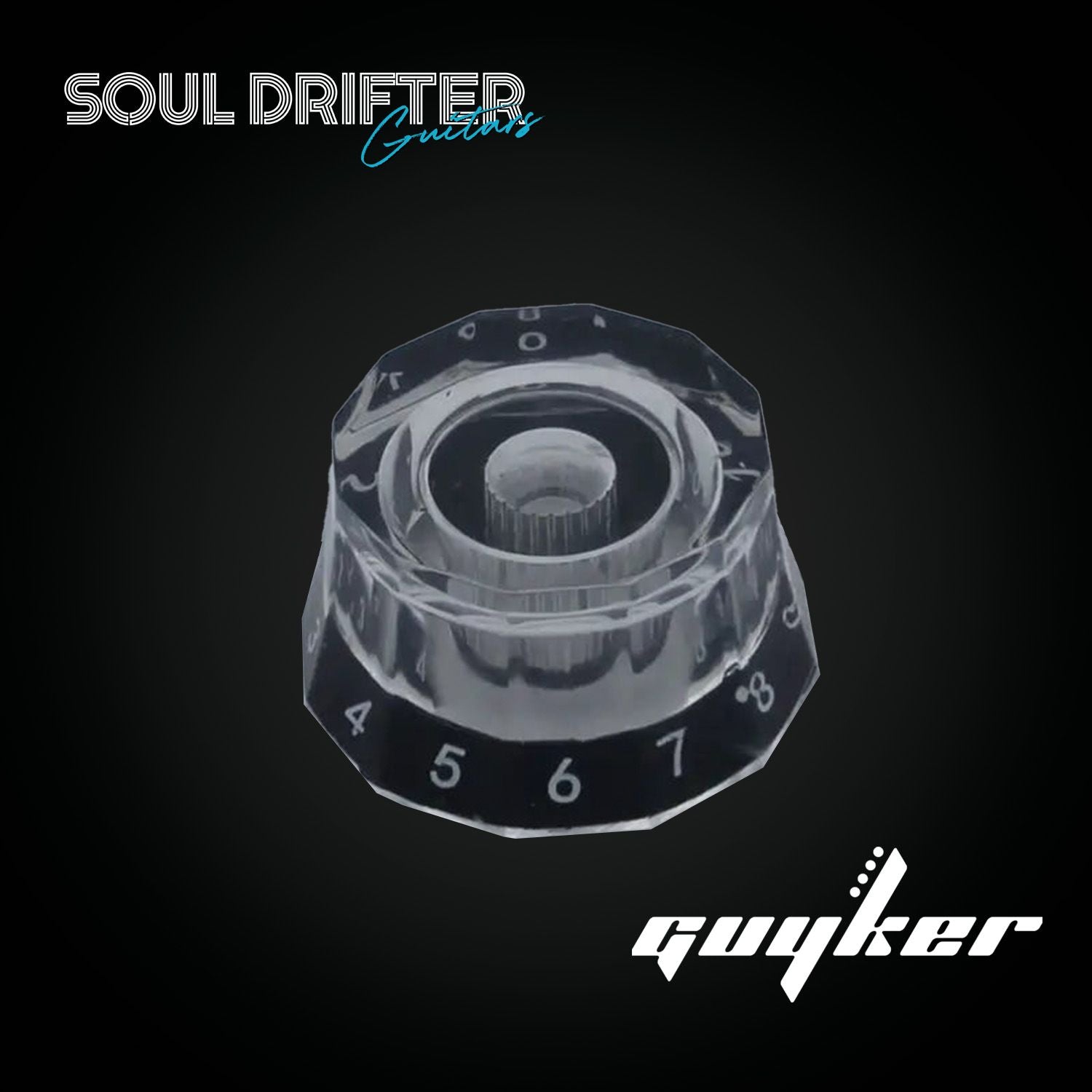 Guyker PRS Control Knobs Volume Tone Buttons For Electric Guitar - Clear