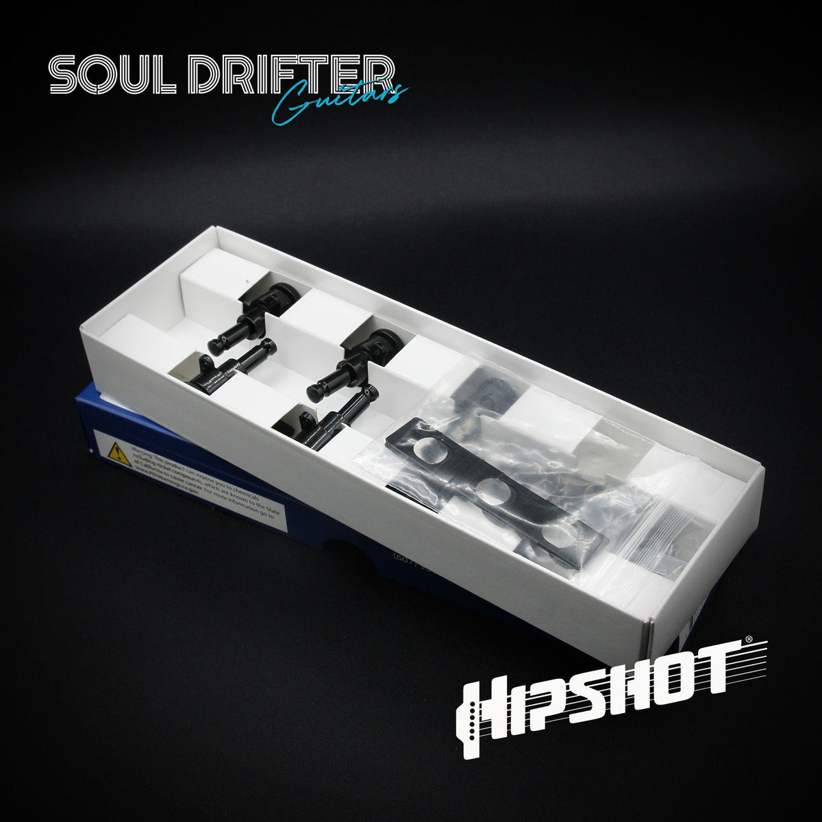 Hipshot Guitar Tuner Upgrade Kit 6 Inline Grip-Lock Closed - Black Treble (6K1EL0BT)