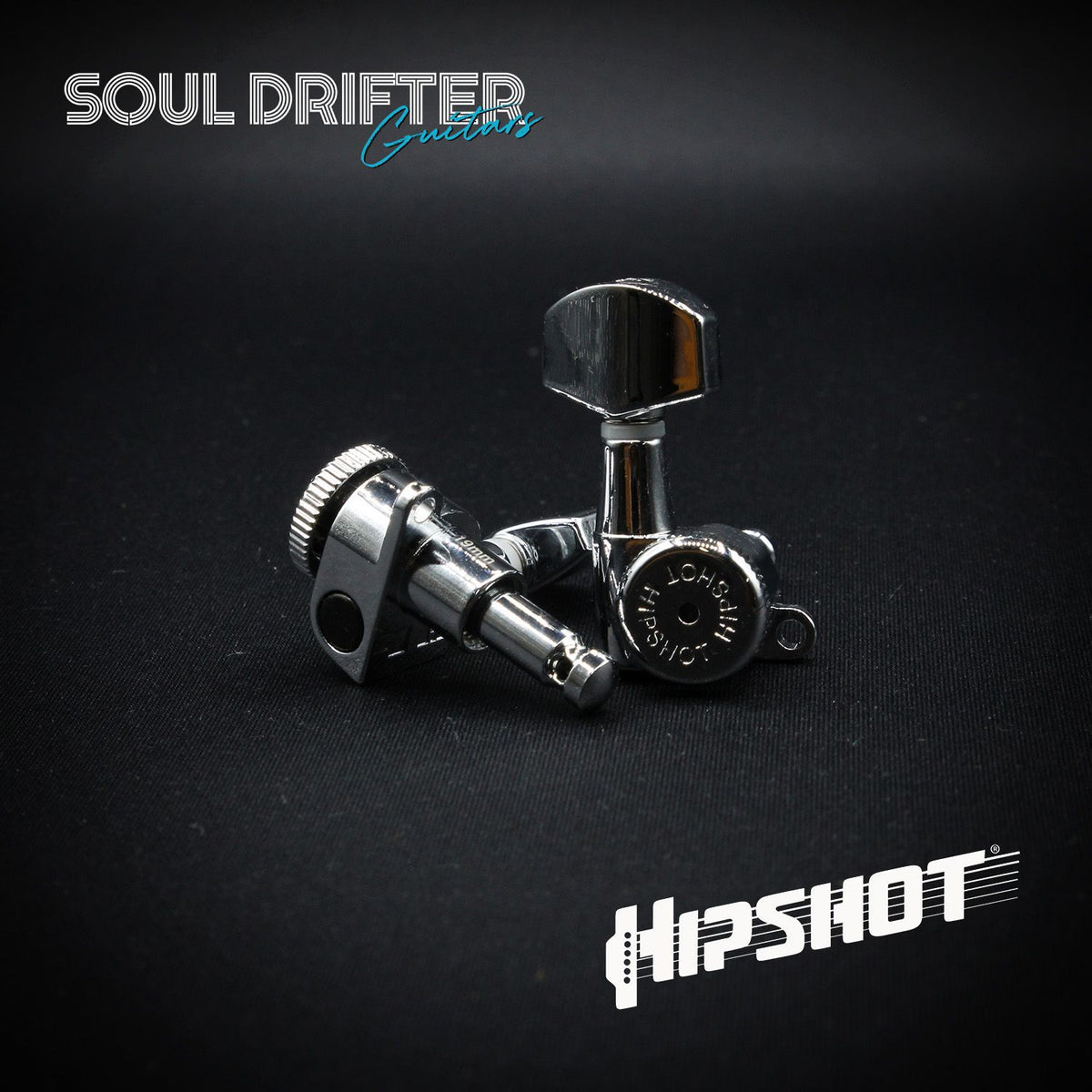 Hipshot Guitar Tuner Upgrade Kit 6 Inline Grip-Lock Closed - Chrome (6K1EL0C)