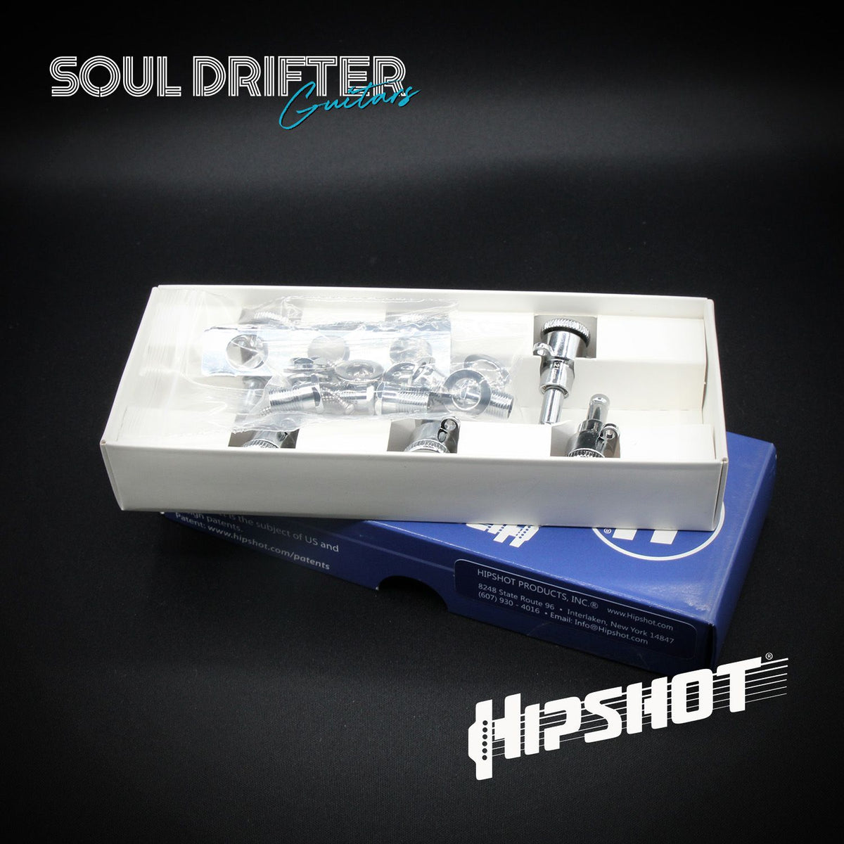 Hipshot Guitar Tuner Upgrade Kit 6 Inline Grip-Lock Closed - Chrome Staggered (6K1EL0C-STAG)
