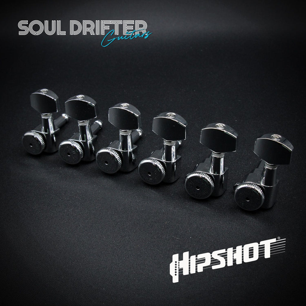 Hipshot Guitar Tuner Upgrade Kit 6 Inline Grip-Lock Closed - Chrome Treble (6K1EL0CT)