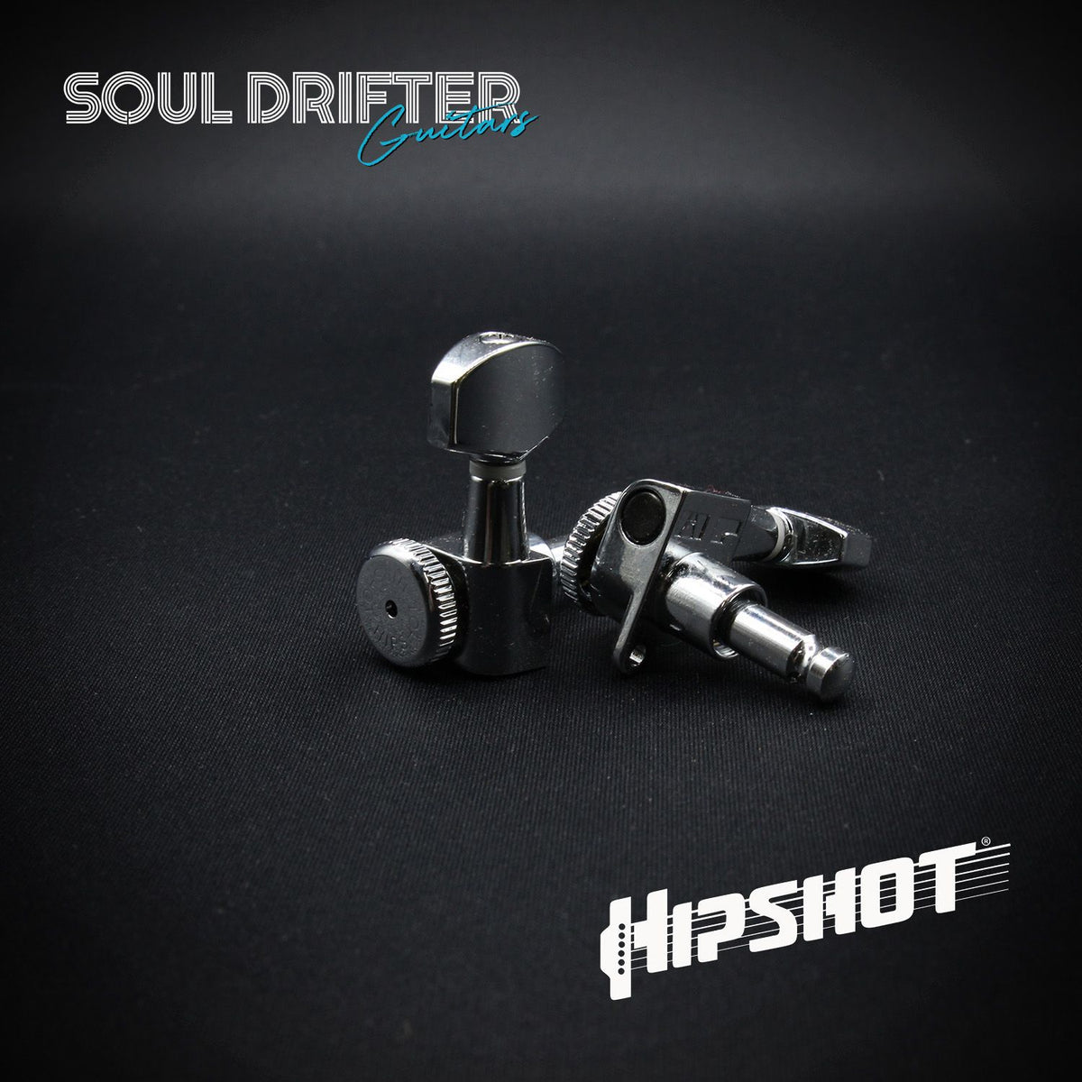 Hipshot Guitar Tuner Upgrade Kit 6 Inline Grip-Lock Closed - Chrome Treble Staggered (6K1EL0CT-STAG)