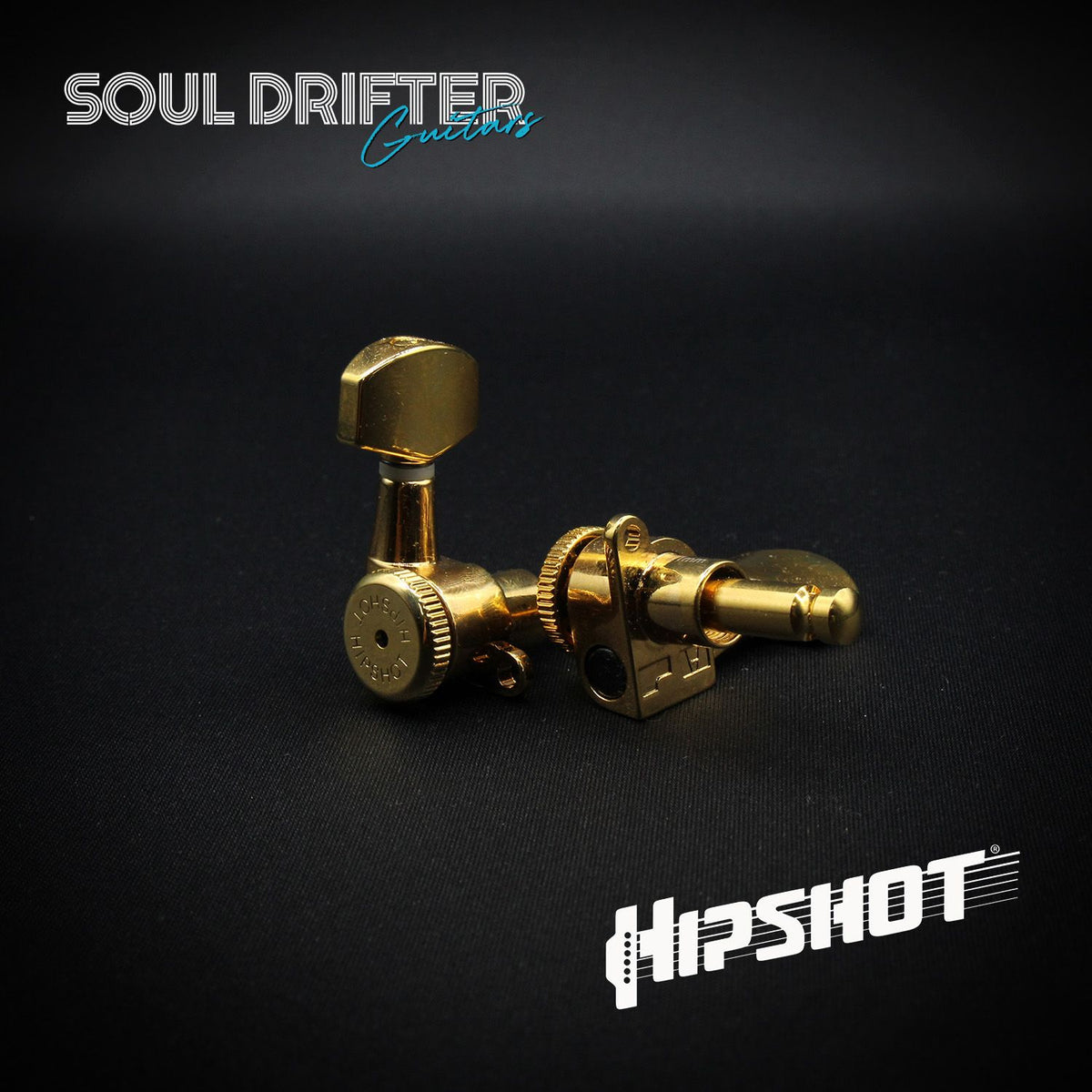 Hipshot Guitar Tuner Upgrade Kit 6 Inline Grip-Lock Closed - Gold (6K1EL0G)