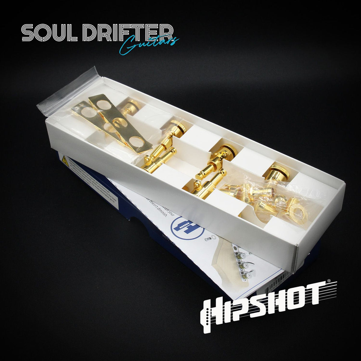 Hipshot Guitar Tuner Upgrade Kit 6 Inline Grip-Lock Closed - Gold Treble (6K1EL0GT)