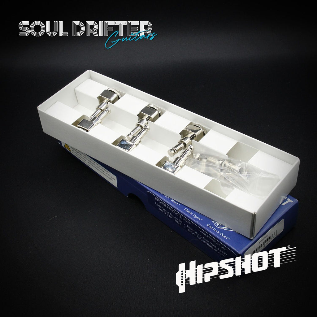 Hipshot Guitar Tuner Upgrade Kit Fender® Directrofit™ Grip-Lock Closed - Nickel Staggered (6K1FEL0N-STAG)