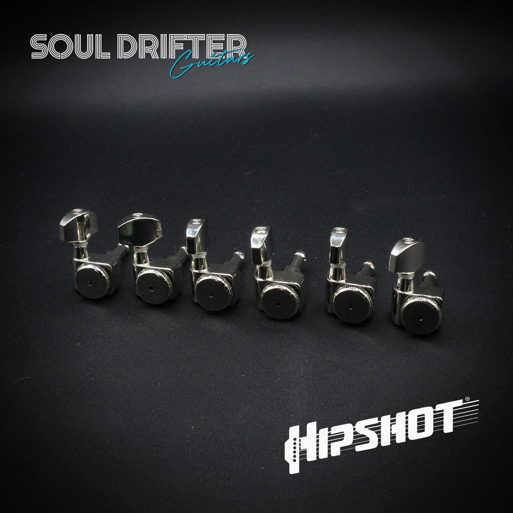 Hipshot Guitar Tuner Upgrade Kit Fender® Directrofit™ Grip-Lock Closed - Nickel Staggered (6K1FEL0N-STAG)
