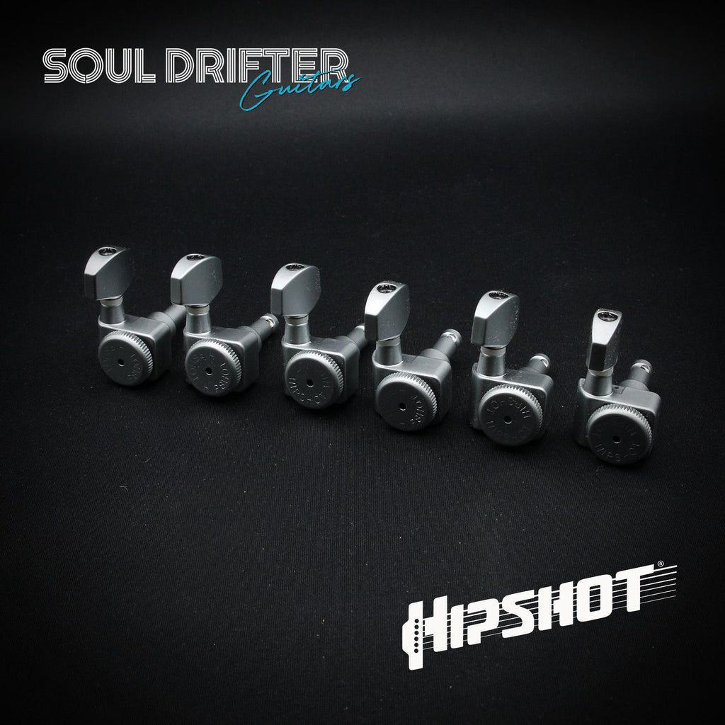 Hipshot Guitar Tuner Upgrade Kit Fender® Directrofit™ Grip-Lock Closed - Satin Staggered (6K1FEL0S-STAG)