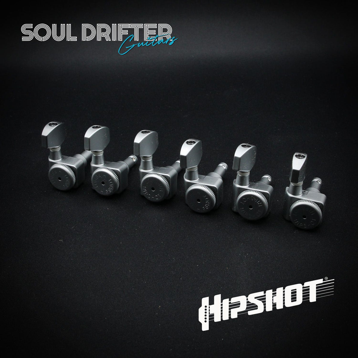 Hipshot Guitar Tuner Upgrade Kit Fender® Directrofit™ Grip-Lock Closed - Satin Staggered (6K1FEL0S-STAG)